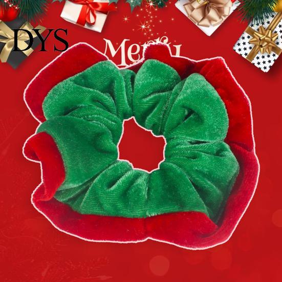 Velvet Hair Scrunchies for Christmas Scrunchies, Soft Elastic Ties Women Girls, Lightweight Cute Gifts Friends Contrast Color Ponytail Holder