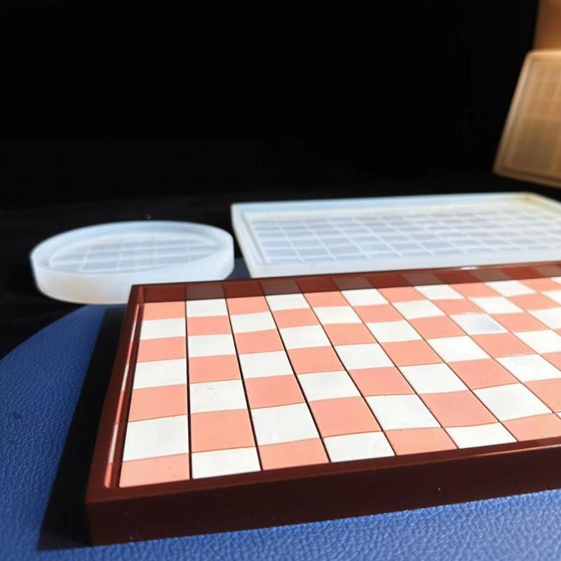 Chess Board Resin Mold Checker Game Board Silicone Mold 3D Chess Pieces Resin Casting Molds for DIY Jewelry Crafts