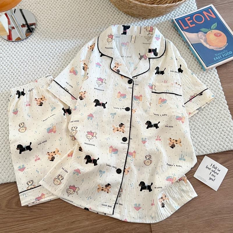 Sommer neue Pyjamas Damen kurzärmelig Shorts dünne Wolkenbaumwolle Cartoon niedlich große Größe Koreanische Version Loungewear