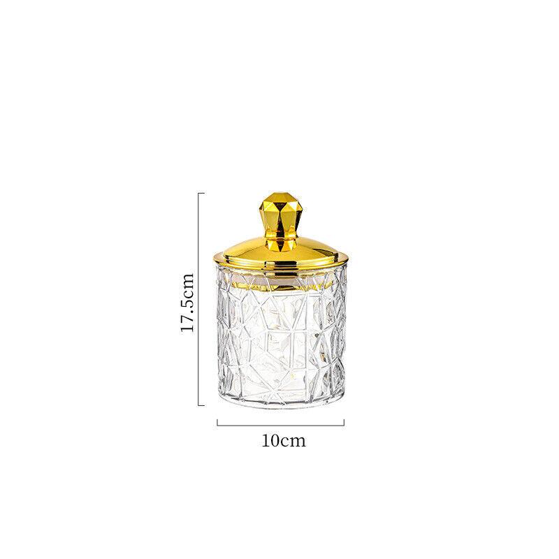 1PC Multifunctional Storage Tank Light Retro Pattern Transparent Sealed Jar Luxury Golden Lid Candy Coffee Bean Storing Jar