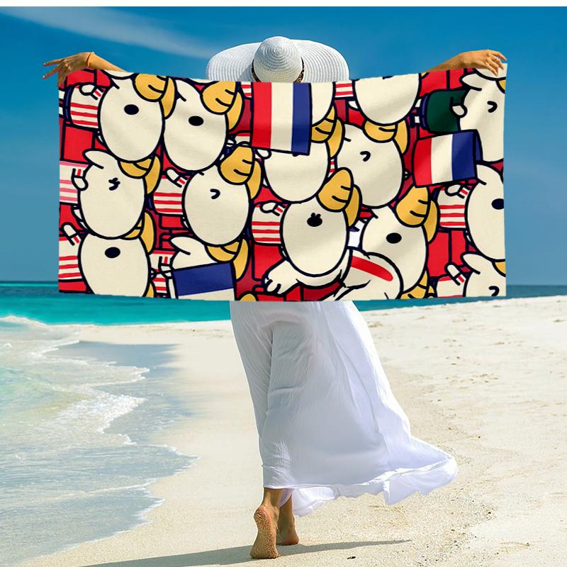 Tapis de plage USA FC Mode: Idéal pour les aventures estivales Doux, absorbant et à séchage rapide, convient pour la natation et le bain