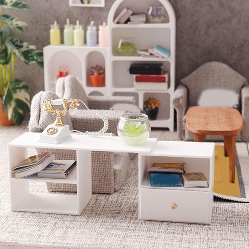 Simulation Doll House Furniture Mniature Storage Cabinet Unit Model Figurine For 1/12 Scale Model Scene Display Props