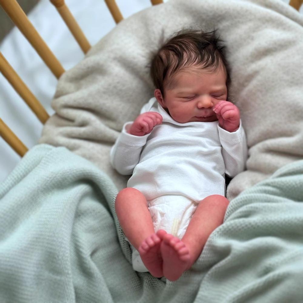 19 Inch Lifelike Rebirth Baby Dolls Pascale Soft Touch Cotton Body Newborn Babies Doll Cute Sleeping Simulation Doll Children Accompanying Growth Toys