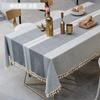 Modern Minimalist Cotton Linen Blend Tablecloth Dining Table Coffee Decorative Rectangular Cover