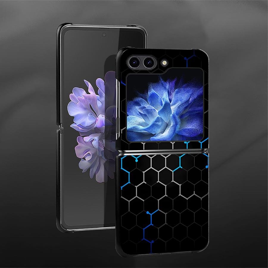 Back Phone Cover Funda Case for Samsung Galaxy Z Flip 7 6 5 4 3 Flip6 Flip3 Flip4 Flip7 FE Flip5 Carbon Fiber