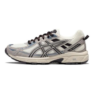 Gel-Venture 6 Retro Fabric Synthetic Leather Slip Resistant Durable Breathable Low Top Trail Running Shoes Women Sneaker White Gray 1012B359-103