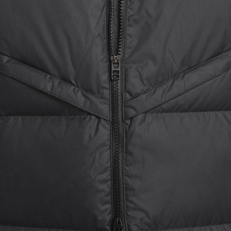 Nike Logo Printed Long Sleeve Hooded Down Jacket Men outerwear Black DQ0915-010