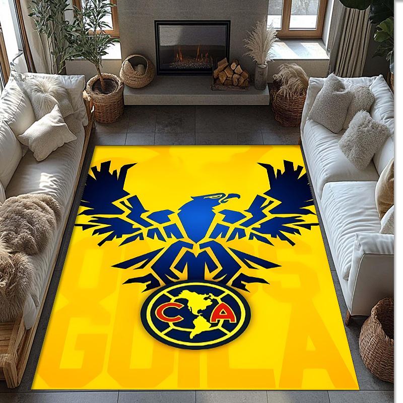 Club America Printed Crystal Velvet Area Rug, Soft Anti-Slip Water Absorbent Floor Mat for Living Room Bedroom