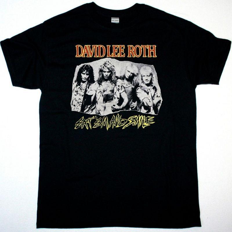David Lee Roth Eat Em Smile Black T-Shirt Rock Band Tee S разноцветный