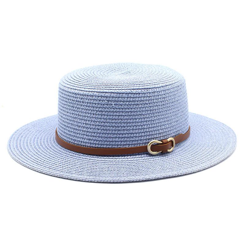 Spring And Summer Straw Hat Women'S Summer Flat Top Top Top Hat Seaside Vacation Beach Hat Internet Celebrity Straw Hat Sun Hat