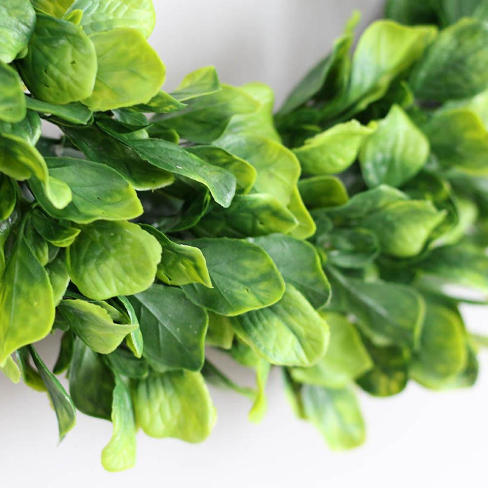 40cm Simulate Green Leaves Wreath Ornament Door Window Pendant for Wedding Chair Decor