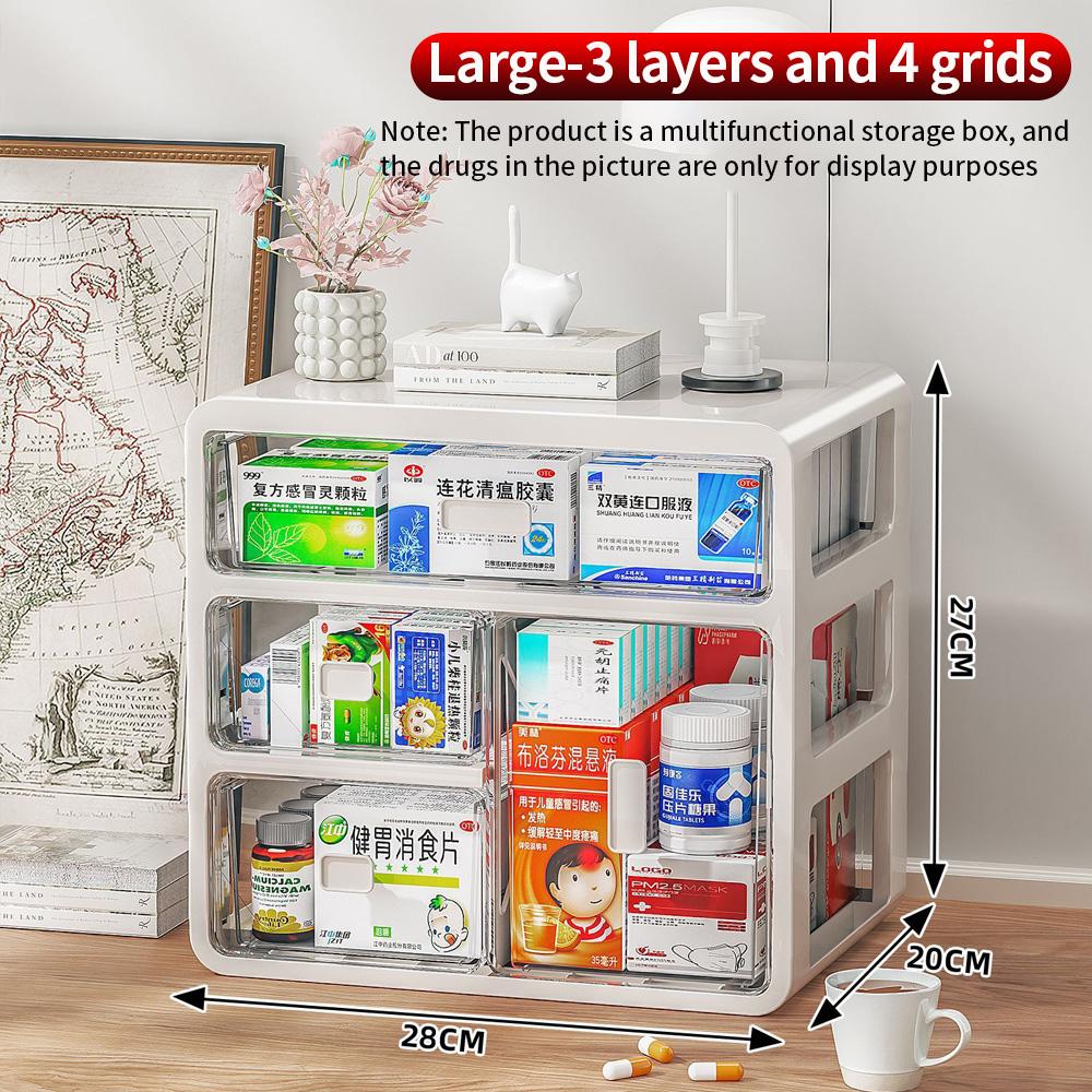 Large Capacity Home Medical Storage Box, Multi-layer Drawer Type Medicine Organizer, Multifunctional Drug Storage Cabinet for Ho