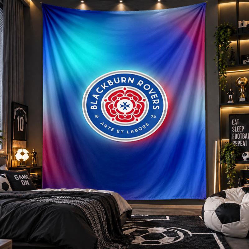 Wall Hanging Tapestry Blackburn Rovers Football Print Cloth for Living Room Bedroom Home Decor