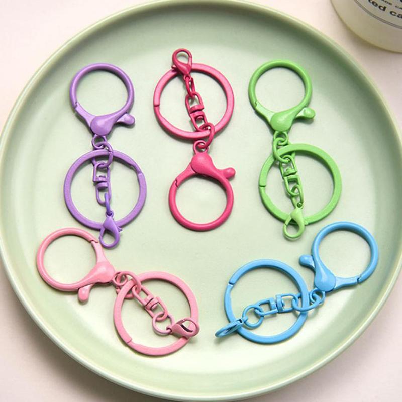 10Pcs Multicolor Keyring Lobster Clasp Hooks With Adjustable Buckle For Making Keychain Diy Bags Doll Hook Jewelry Accessories