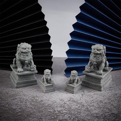 2Pcs Mini Stein Lion Decor Chinesischen Stil Lion Statue Desktop Feng Shui Schmuck
