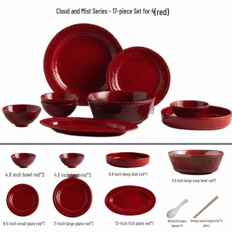 

Bumanchun Retro Underglaze Ceramic Dinnerware Set