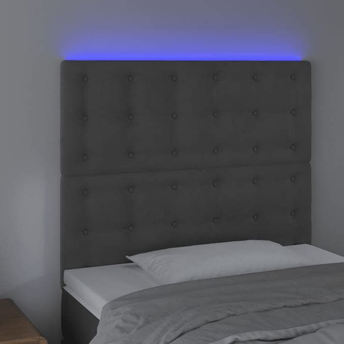 VidaXL LED Headboard Bedroom Furniture Single Bed Accessory Headboard Bed Frame Interior Dark Grey 3122901