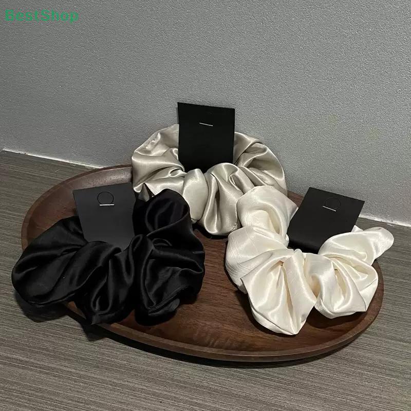 Oversized Scrunchies Satin Fabric Elastic Hair Ties Silk Hair Bands Ponytail Holder Hair Rubber Bands Hair Ties Rope