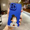 Cute Cartoon Little Girl Printed Silicone Case For Samsung Galaxy S25 Ultra S24 Plus S23 S22 S21 S20 FE A55 A54 A15 A35 Cover