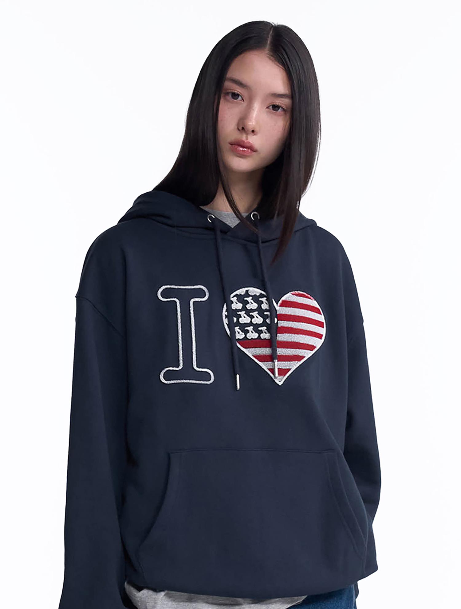 Kirsh I Love Kirsh Loose Fit Hoodie [Navy] 1