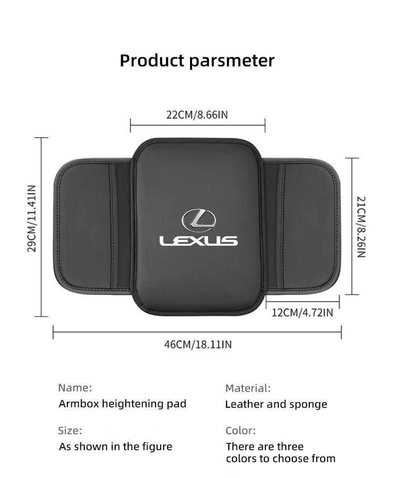 AAPD1 Car Armrest Protection Mat Leather Arm Rest Storage Pocket For Lexus F SPORT ES RX NX LS UX LM LX GX LC RZ IS CT GS RC HS SC TX