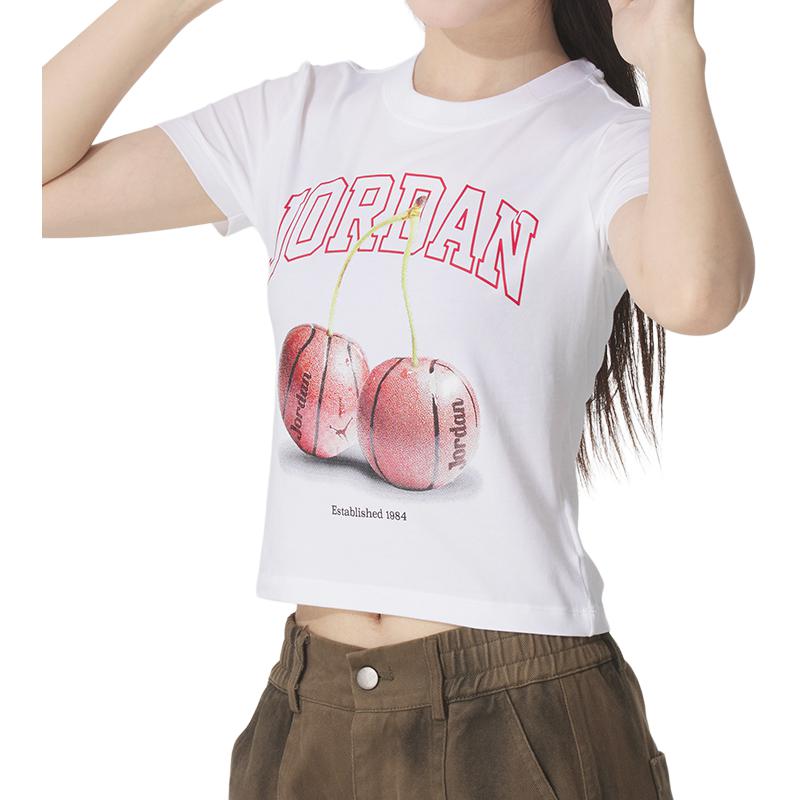 

Jordan Summer Outdoor Fitness Crew Neck Sports T-Shirt Women Tops IH2532-100 L