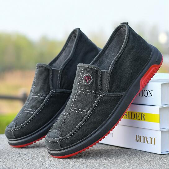 

Тканевые мужские весенне-осенние повседневные парусиновые туфли новая обувь слипоны мужские парусиновые туфли лоферы M805 44 чёрный