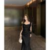 Damen Champagner Satin Asymmetrischer Ausschnitt Maxi Drapiert Hoher Schlitz Elegant Party Abendkleid