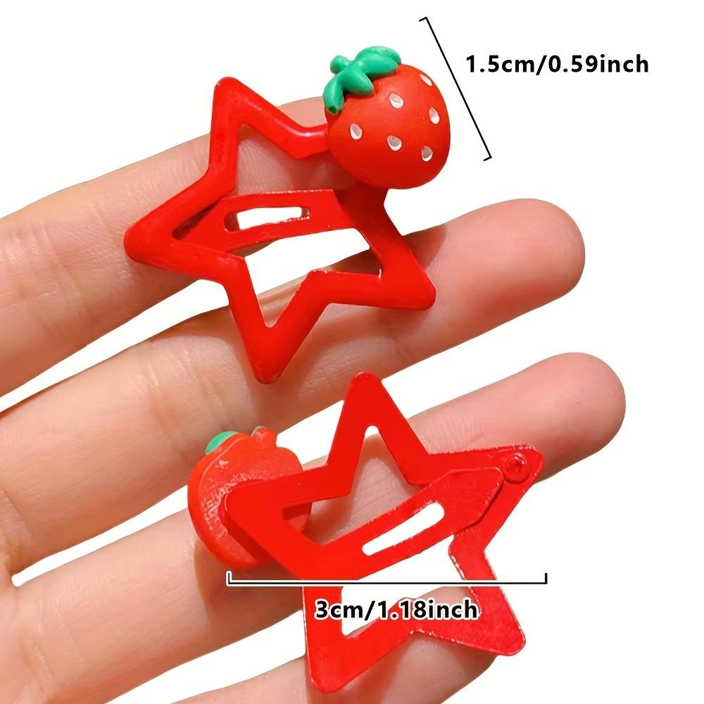 5 Pieces of Kidsren's Bangs Broken Hair Clips Girls' Star Strawberry Girls' Forehead Five-pointed Star Hair Clips Baby