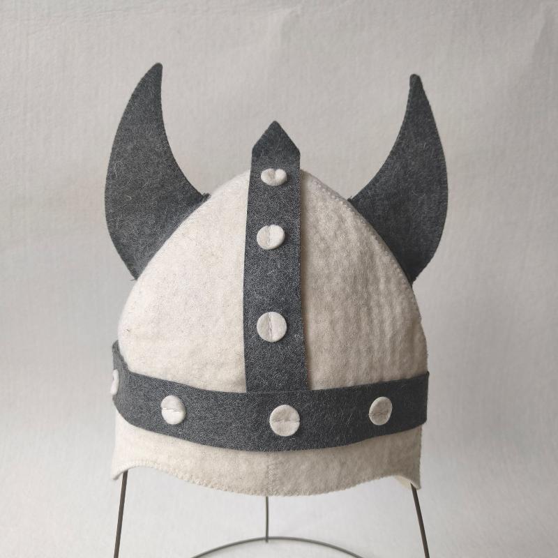 Viking Horn Wool Felt Sauna Hat Pure Wool Sweat Steam Room Special Hat Heat Insulation Anti-Scald Spa Bath Hat With Unisex
