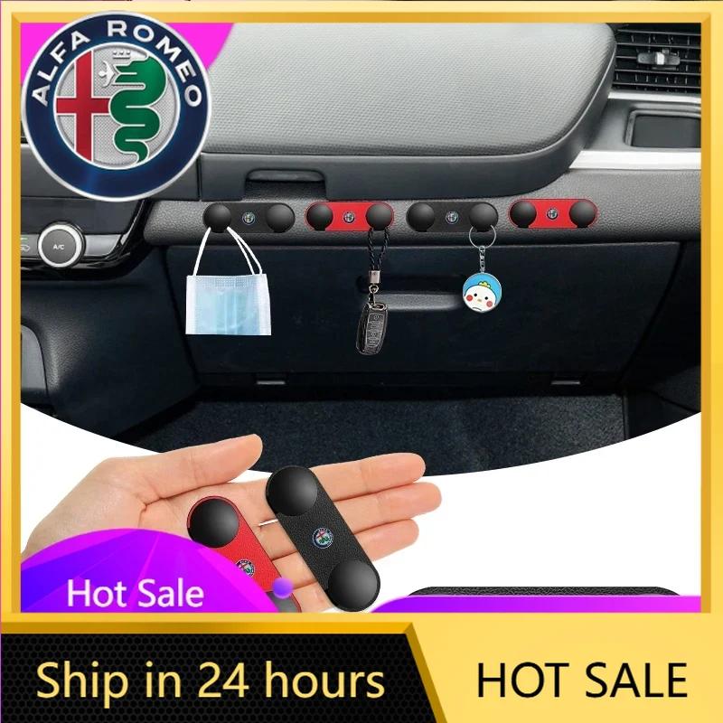 Car Stickers For Alfa Romeo Car Sticky Hook USB Cable Double-Hook Organizer For Alfa Romeo Giulia Stelvio Giulietta 156 159 147