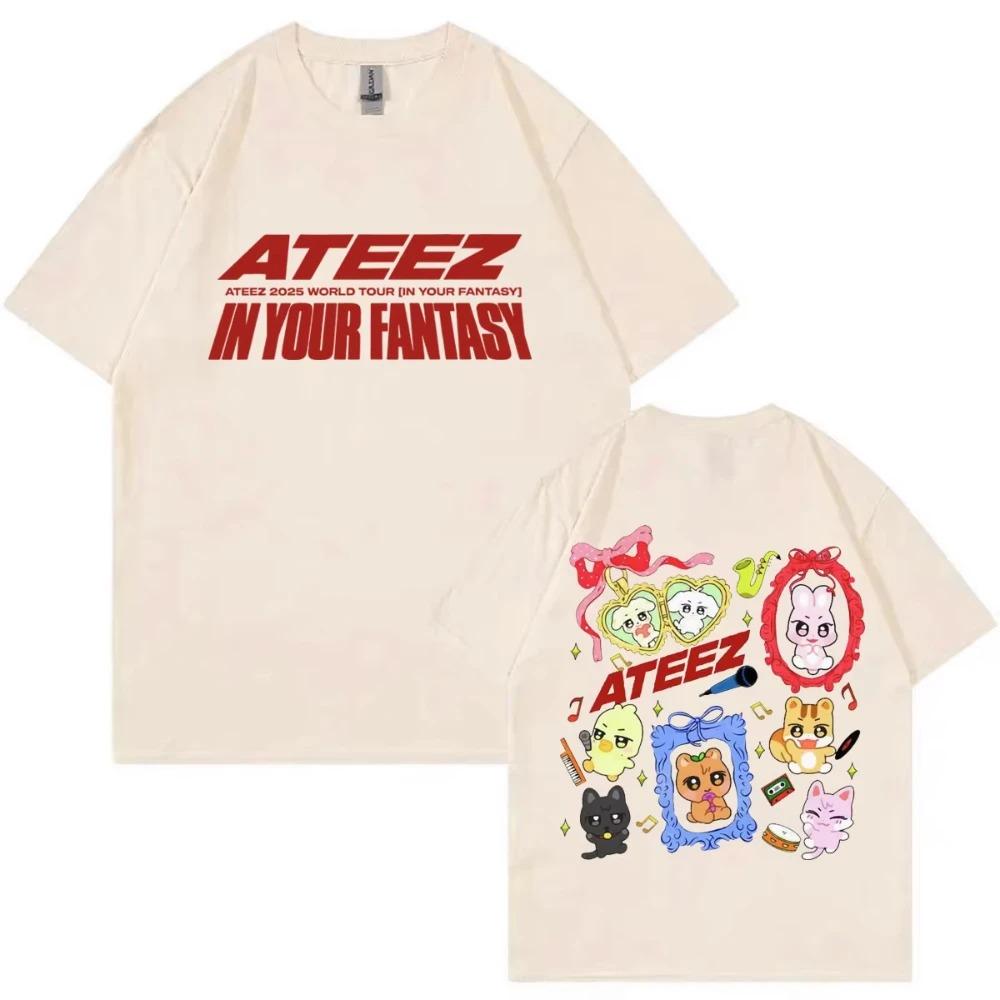 

ATEEZ 2026 World Tour in Your Fantasy Merch T-shirts Men Women s Harajuku Cartoon T Shirts Fashion Hip Hop Short Sleeve T-shirts XXXL коричневий