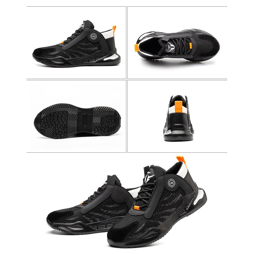 JB780 2025 Hot Black Mesh Safety Shoes Comfortable Slip Resistant Protective Boots Summer Breathable Men's Sports Shoes