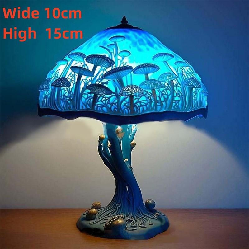 Creative Stained Plant Series Table Lamps Resin Colorful Bedroom Bedside Flower Mushroom Retro Table Night Lamp Atmosphere Light