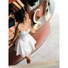 Girl Dingge Sweet Summer Vietnamese Niche Escaped Princess Sweet Bow Lace Edge Puffy Sling Dress