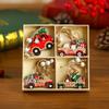 Christmas Wooden Painted Ornaments: Boxed Pendants for Tree Décor & Gifts