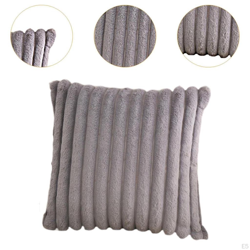 Künstliches Fell Plüsch Quadratischer Kissenbezug Dekorative Kissenhülle Überwurf für Sofa Stuhl Hotel