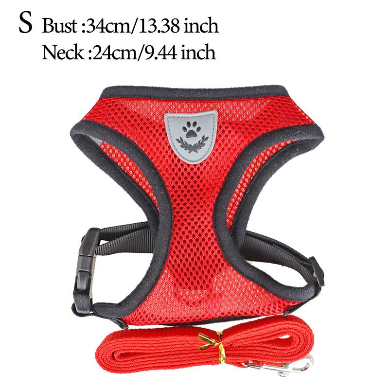 Zestaw szelek dla psów i smyczy dla małych i średnich psów i kotów, odblaskowe ubrania dla psów, kamizelka, Chihuahua, akcesoria do spacerów na świeżym powietrzu