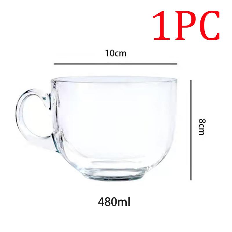 

480 мл Прозрачная чашка для питья Термостойкая чашка для завтрака Чай Молоко Кофе Чашка Прозрачные стеклянные кружки Кружка для холодных напитков Посуда для напитков Glass