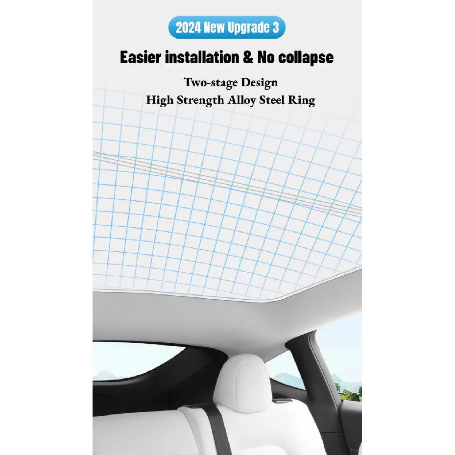 Roof Sunshades for Tesla Model Y 2025 Juniper Model 3 Sunroof Shade Sunshade Roof Sun Shade for 2024-2025 Tesla Model 3 HighlandWindshield Sunshades