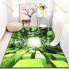 Tappeto 3D Stampa Spazio Cubo Verde per Soggiorno Camera da Letto Bordo Letto Tavolino Tappetino Pavimento Decorazione Tappeto Area Casa Grande Dimensione