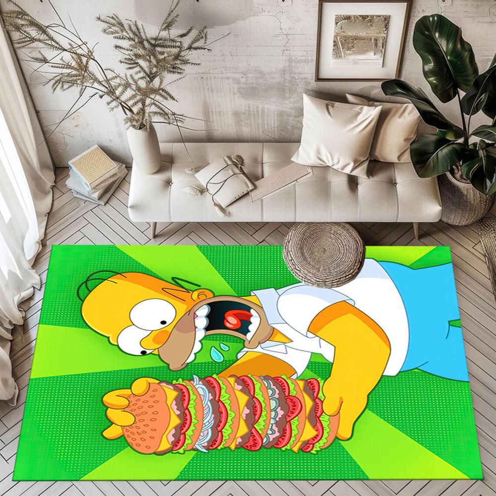 Simpsons Family Gathering Square rugs are a great choice for living rooms, bedrooms, home décor, and as gifts.