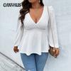 Damen-Oberteil mit tiefem V-Ausschnitt, sexy, schmales Langarmshirt für den Herbst und die Feiertage