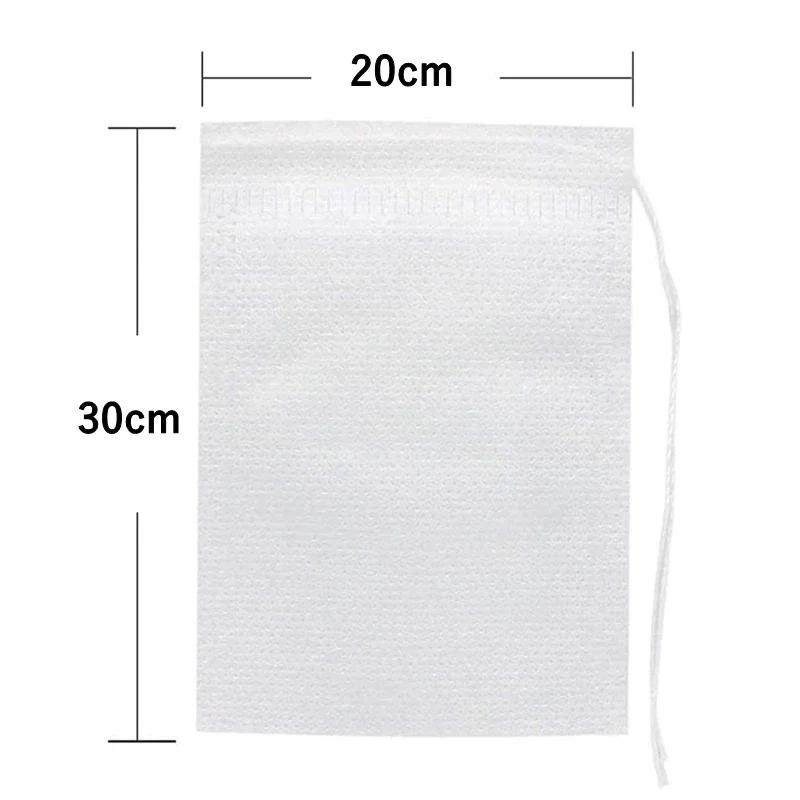 100pcs Disposable Tea Bags Non-woven Fabric Tea Filter Bags with Drawstring Filter Paper Teabags for Loose Leaf Tea Herb Teaware