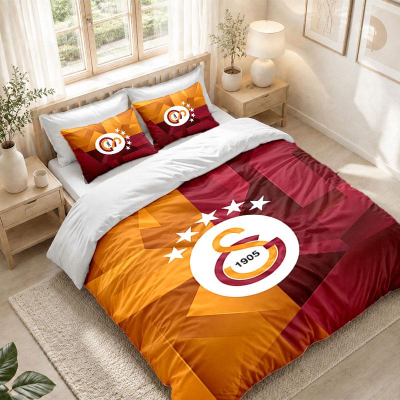 Bedding Set 1 Duvet Cover 2 Pillowcases Galatasaray FC Print Bedroom Home Decoration