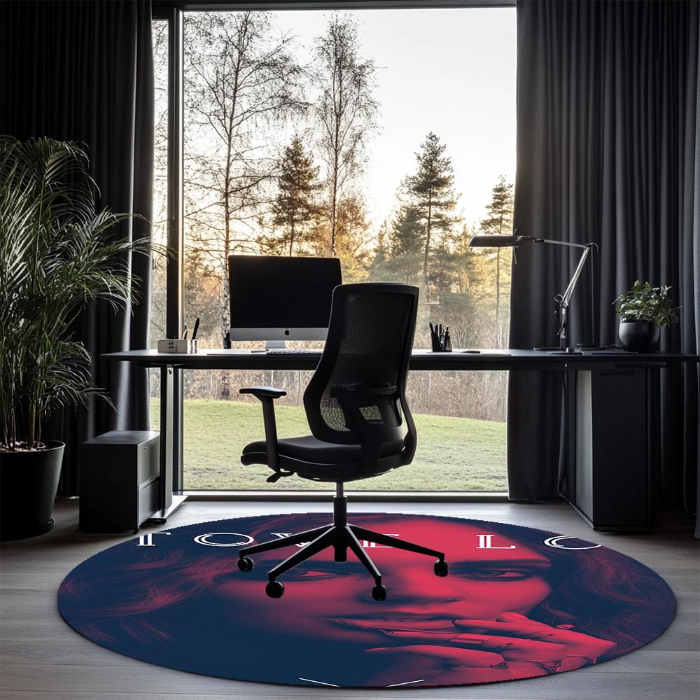 Tove Lo Printed Round Rug Carpet Chair Rug Area Rug Entryway Doormats,for Office Chair Living Room Bedroom Kitchen Room.