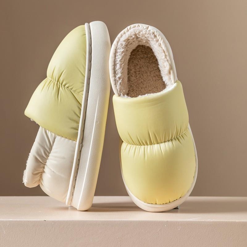 Down Cotton Slippers Women's Autumn and Winter Bags Heel Non-slip Indoor Home Home Home Thickened Warm Couple Outer Cotton Shoes Men