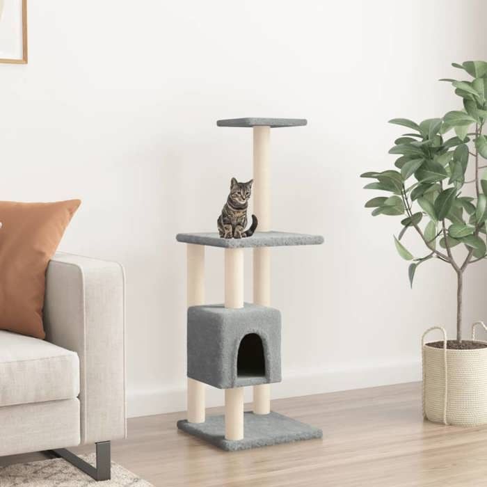 VidaXL Arbre à chat avec griffoirs en sisal Gris clair 104 cm 171470