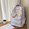 Children's Schoolbag Women's Cartoon Printed Large Capacity Backpack with Coin Purse