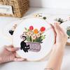 DIY Embroidery Needlework Kit Tool For Beginners Home Sewing Handcraft Embroidered Set Dynamic Black Cat Pattern Wall Decoration